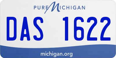MI license plate DAS1622