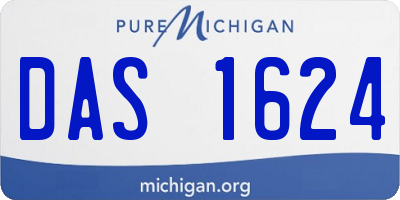 MI license plate DAS1624