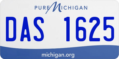MI license plate DAS1625