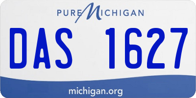 MI license plate DAS1627