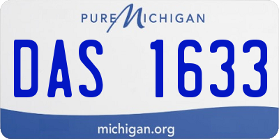 MI license plate DAS1633