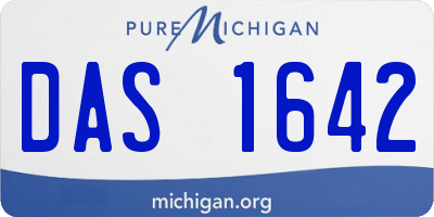 MI license plate DAS1642