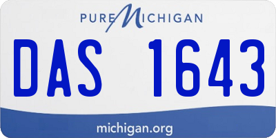 MI license plate DAS1643