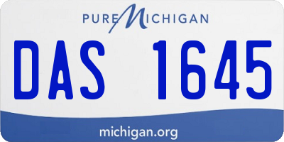 MI license plate DAS1645