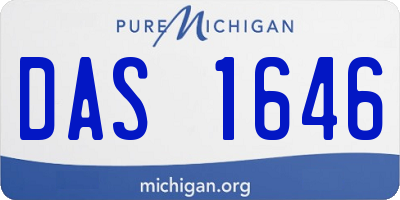 MI license plate DAS1646
