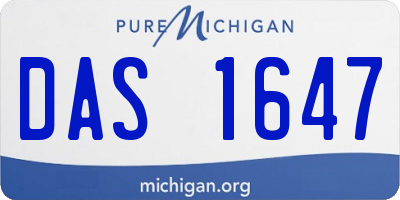 MI license plate DAS1647