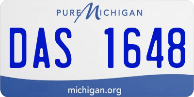 MI license plate DAS1648