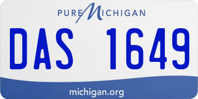 MI license plate DAS1649