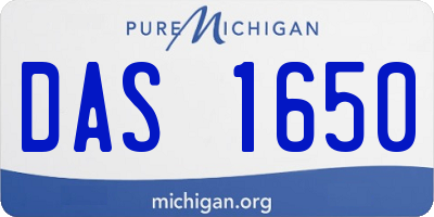 MI license plate DAS1650