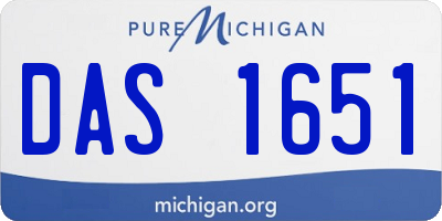 MI license plate DAS1651