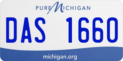 MI license plate DAS1660