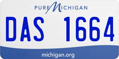 MI license plate DAS1664