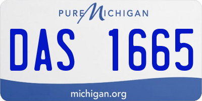 MI license plate DAS1665