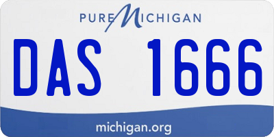 MI license plate DAS1666