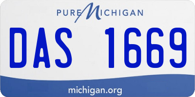 MI license plate DAS1669