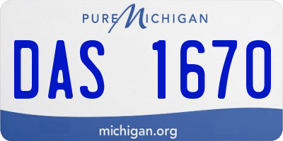 MI license plate DAS1670