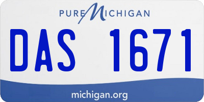 MI license plate DAS1671
