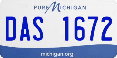 MI license plate DAS1672