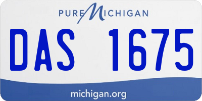 MI license plate DAS1675