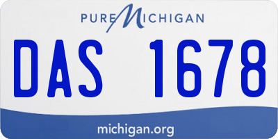 MI license plate DAS1678