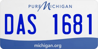 MI license plate DAS1681