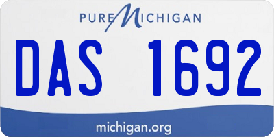 MI license plate DAS1692