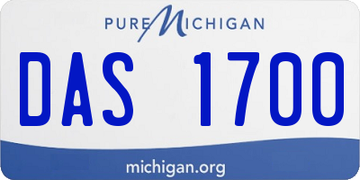 MI license plate DAS1700