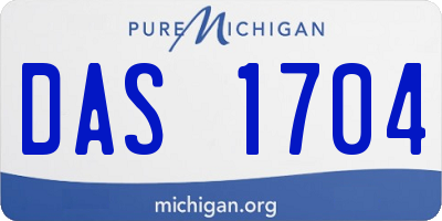 MI license plate DAS1704