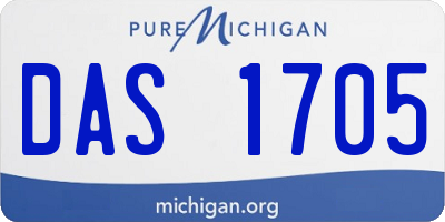 MI license plate DAS1705