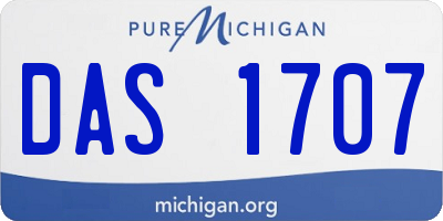 MI license plate DAS1707