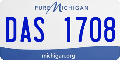 MI license plate DAS1708
