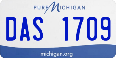 MI license plate DAS1709