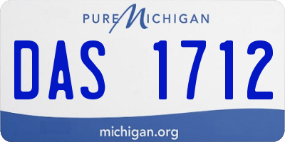 MI license plate DAS1712