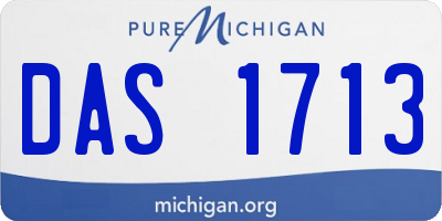 MI license plate DAS1713