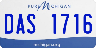 MI license plate DAS1716