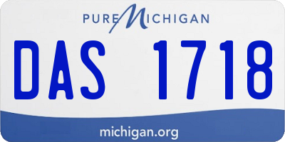 MI license plate DAS1718