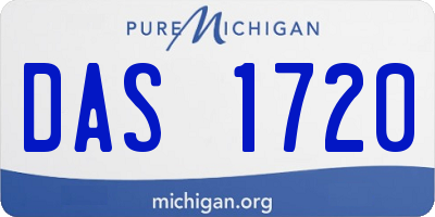 MI license plate DAS1720