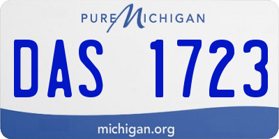 MI license plate DAS1723