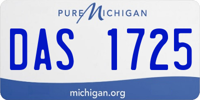 MI license plate DAS1725