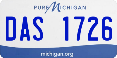 MI license plate DAS1726