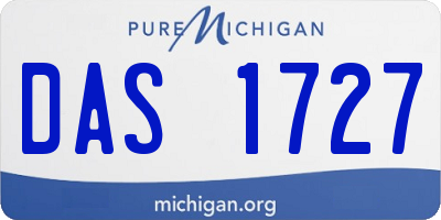 MI license plate DAS1727
