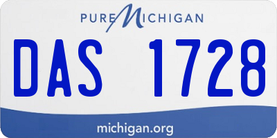 MI license plate DAS1728