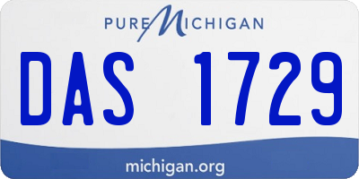 MI license plate DAS1729