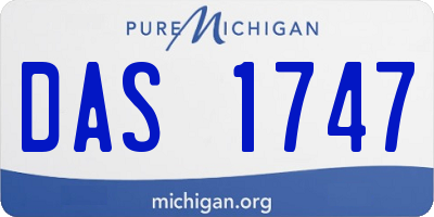 MI license plate DAS1747