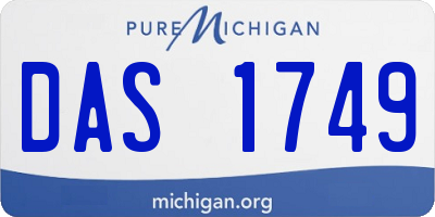 MI license plate DAS1749