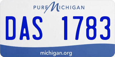 MI license plate DAS1783