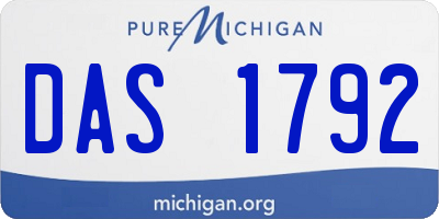 MI license plate DAS1792
