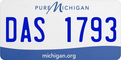 MI license plate DAS1793