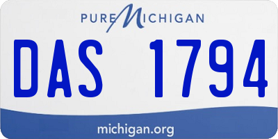 MI license plate DAS1794