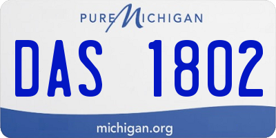 MI license plate DAS1802